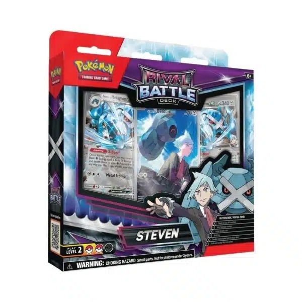 Pokémon Rival Battle Deck Steven – 60‑kort deck med Metagross ex og tilbehør