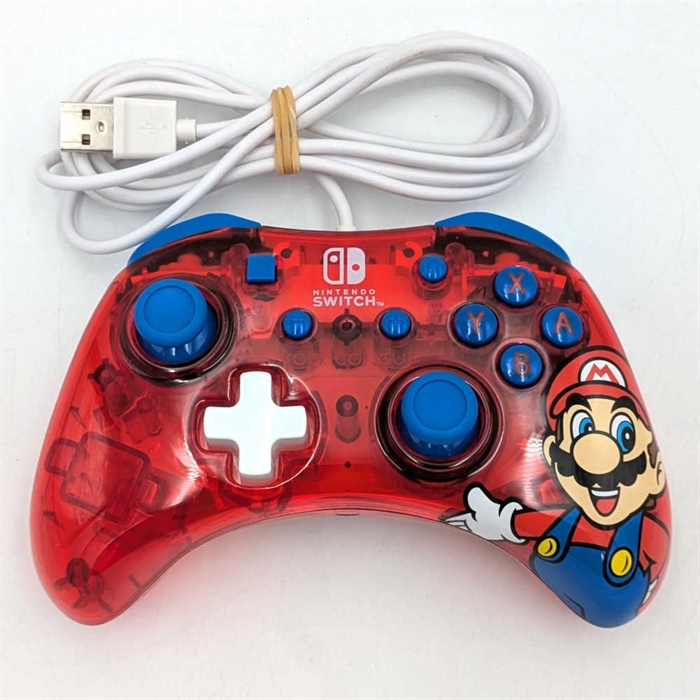 Rock Candy Super Mario Controller - Gennemsigtig Rød - Nintendo Switch Tilbehør (A-Grade) (Genbrug)