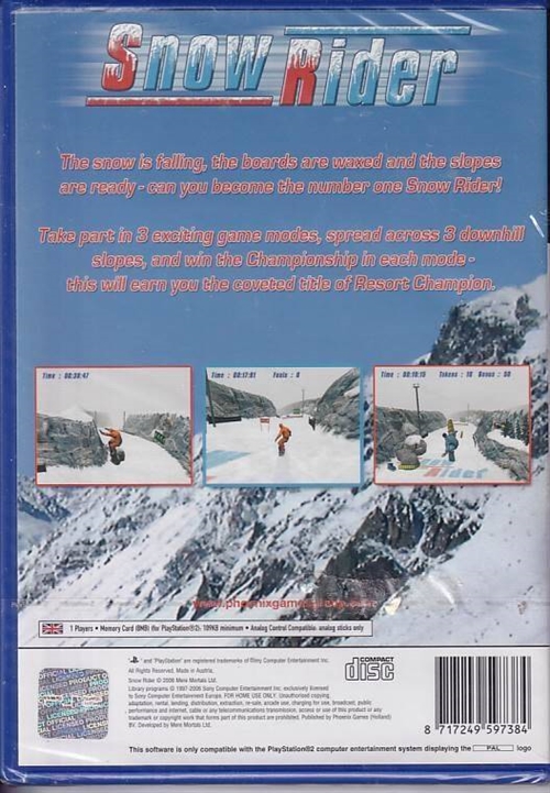 75,- Snow Rider - i Folie - PS2 (Genbrug)