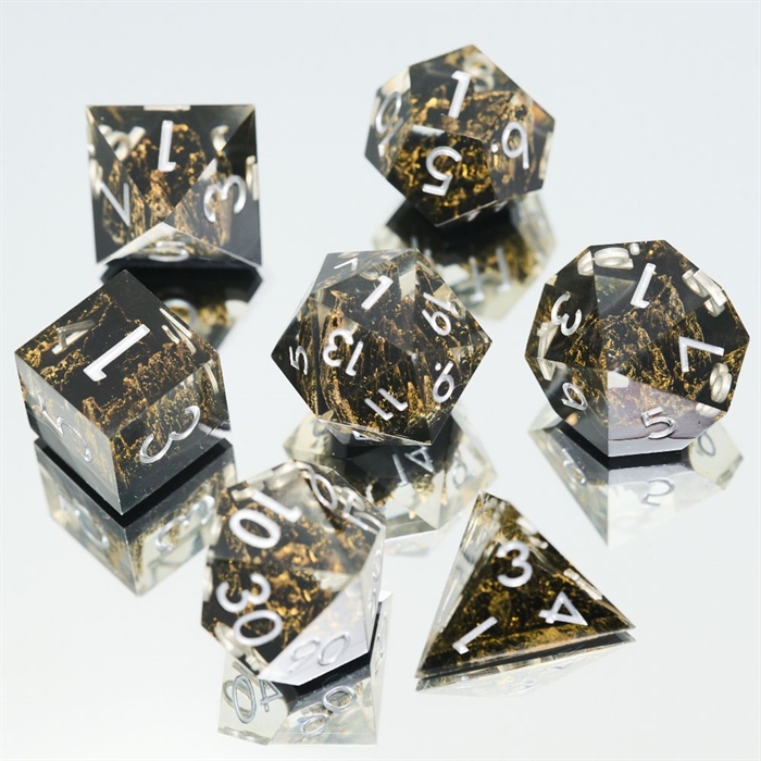 Stone Mountain Resin Sharp Edge - Gold - Rollespilsterninger - Epic Dwarf Dice