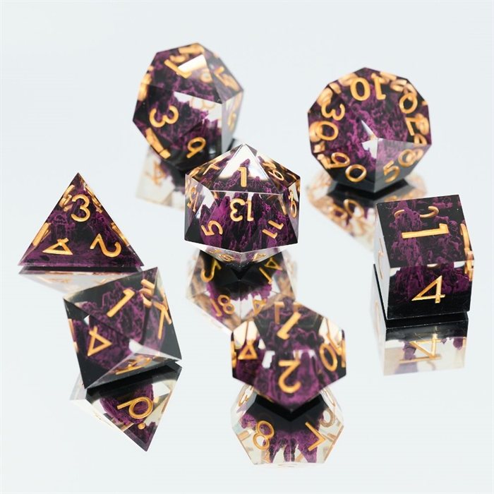 Stone Mountain Resin Sharp Edge - Purple - Rollespilsterninger - Epic Dwarf Dice