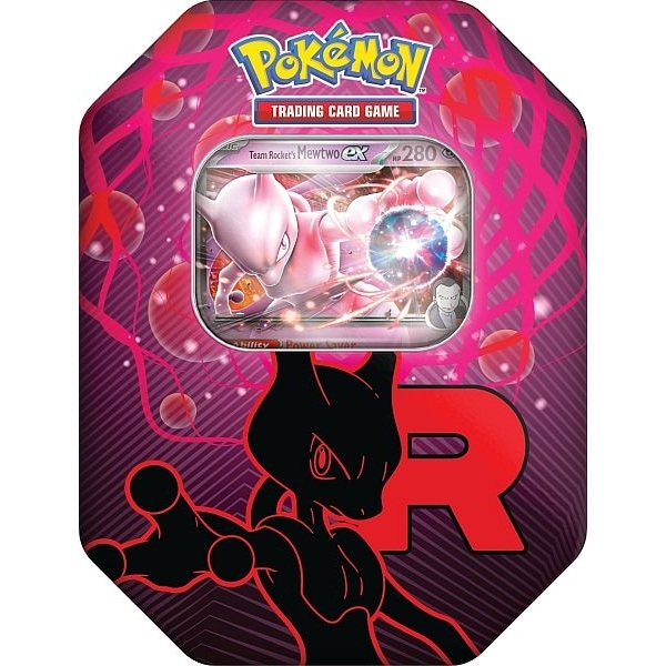 Team Rocket\'s Mewtwo EX - Team Rocket Collector\'s Tin Box - Pokemon kort