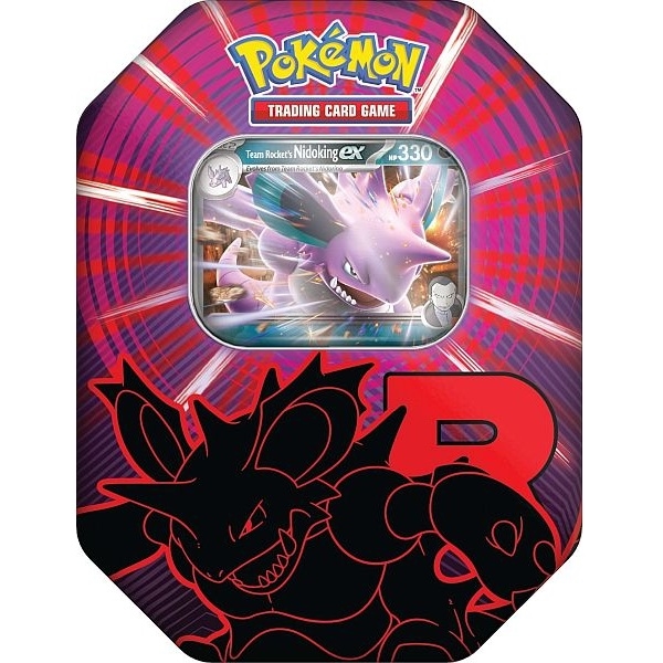 Team Rocket\'s Nidoking EX - Team Rocket Collector\'s Tin Box - Pokemon kort