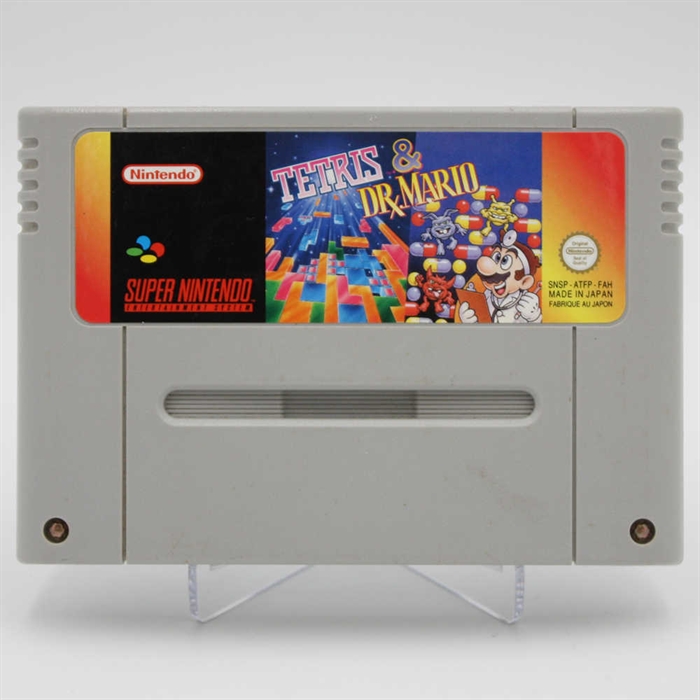 Tetris & Dr. Mario - SNES - Cartridge - (FAH) (A Grade) (Genbrug)