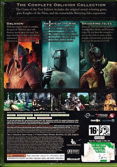125,- The Elder Scrolls IV Oblivion Game of the Year Edition - XBOX 360 ...