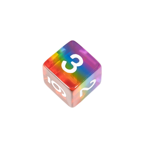 Translucent Rainbow - Polyhedral Resin 16mm - Rollespils Terning Sæt - Metallic Dice Games