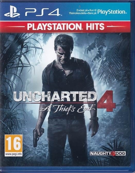 Uncharted 4 A Thiefs End Playstation Hits - PS4 (A Grade) (Genbrug)