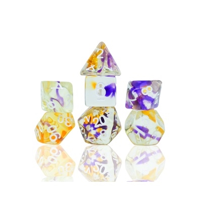 Violet Swirl Dice set - Rollespilsterninger - Sirius Dice