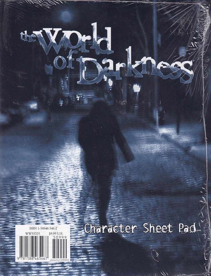 World of Darkness - Character sheetpad (A Grade) (Genbrug)