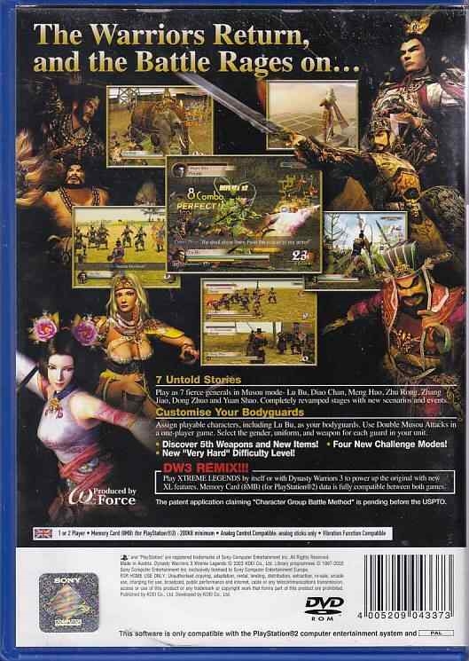 Xtreme Legends Dynasty Warriors 3 - PS2 (B Grade) (Genbrug)